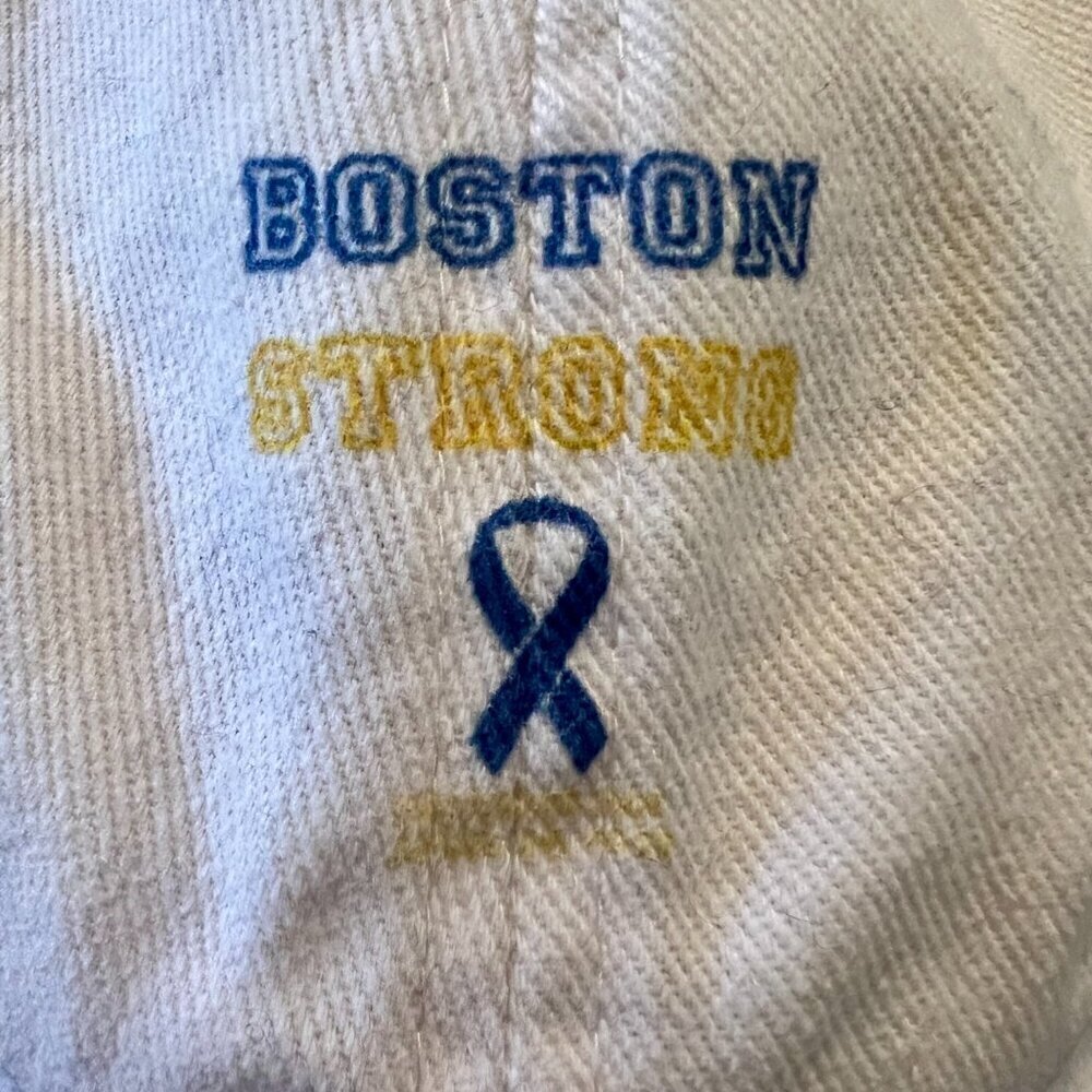 White Boston Strong Baseball Hat | Velcro Back, One Size Fits Most π§’πͺ - Picture 4 of 7